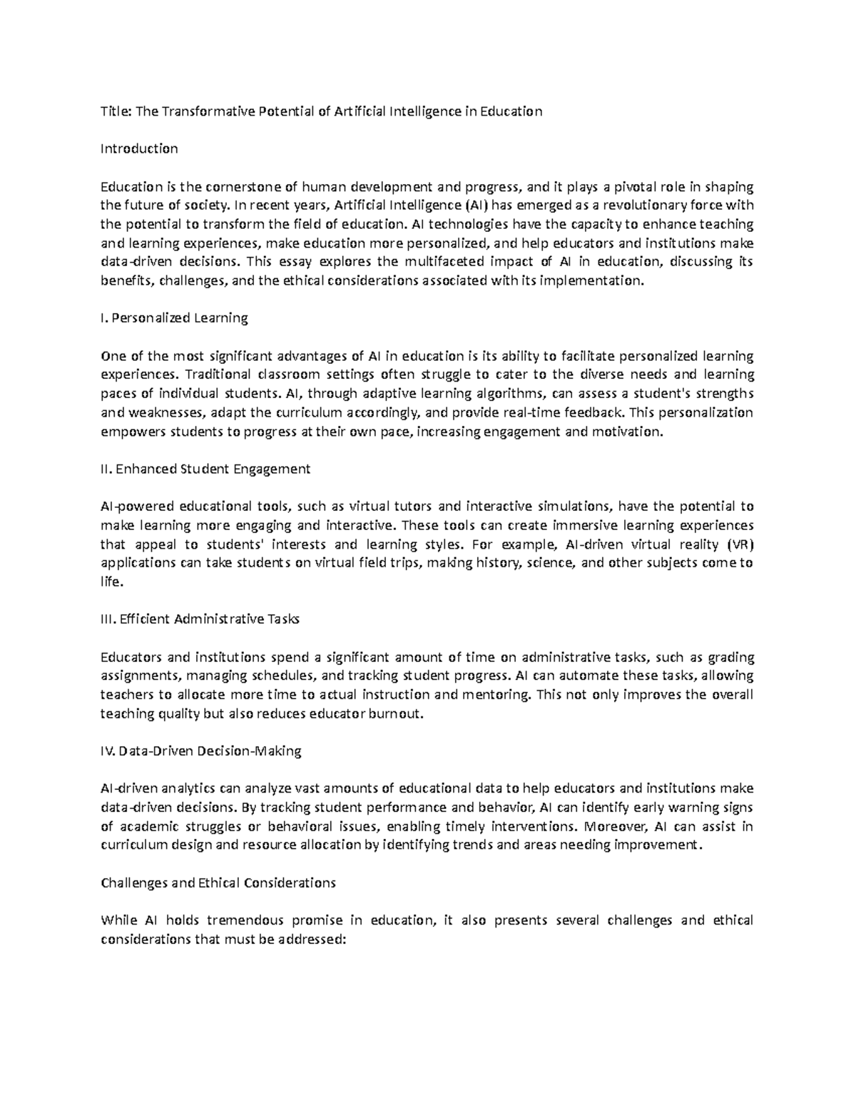The Transformative Potential of Artificial Intelligence in Education ...