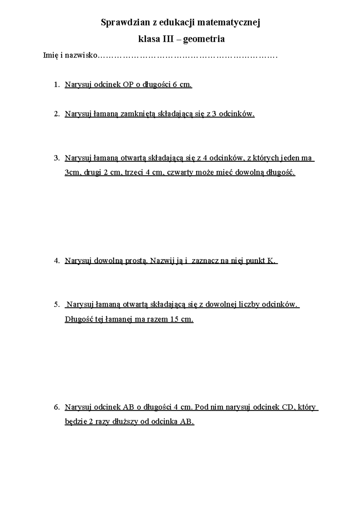 Sprawdzian Kl 1 Z Edukacji Matematycznej www.studocu.com