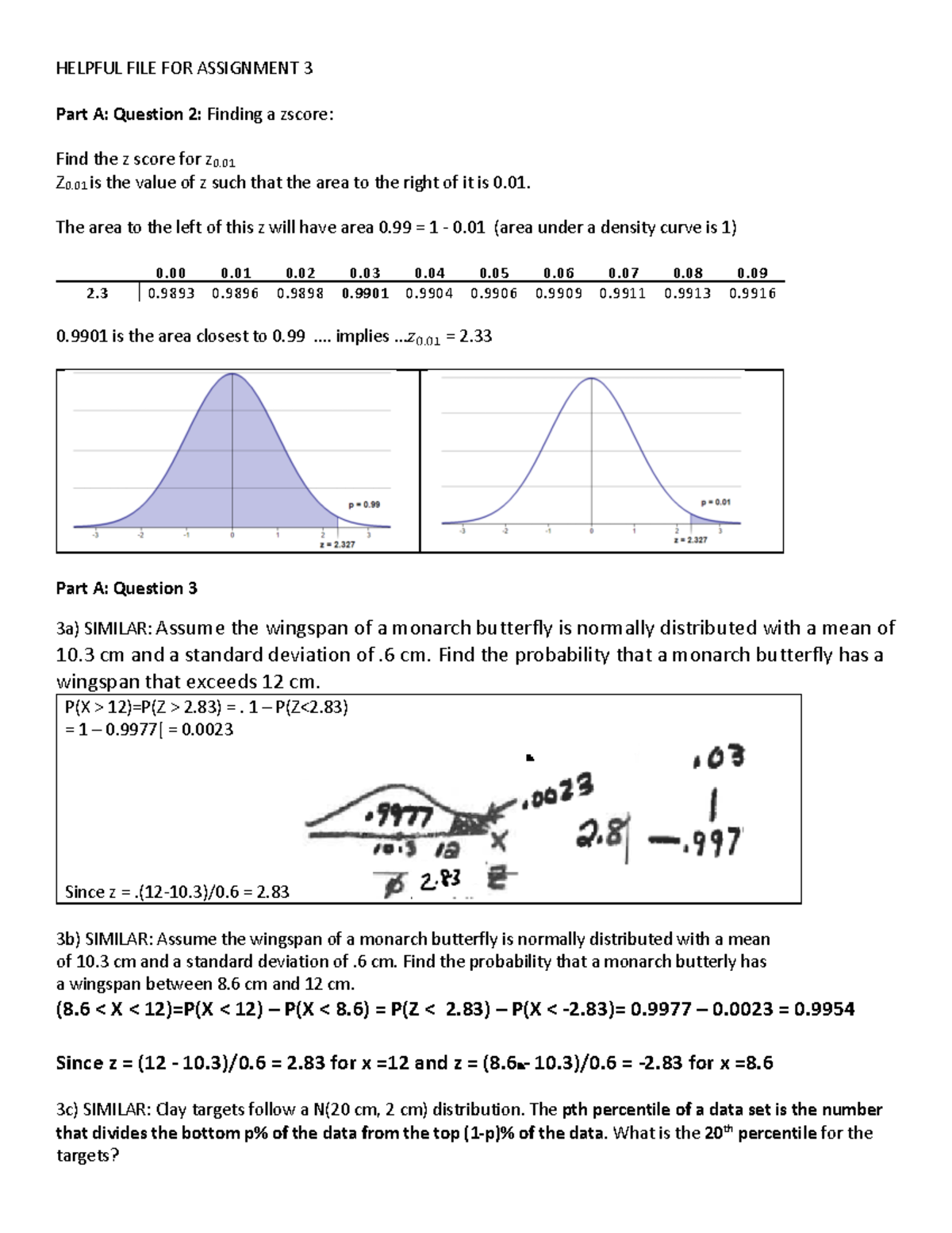 Faq File For Assignment 3 Stat 151 - HELPFUL FILE FOR ASSIGNMENT 3 Part ...