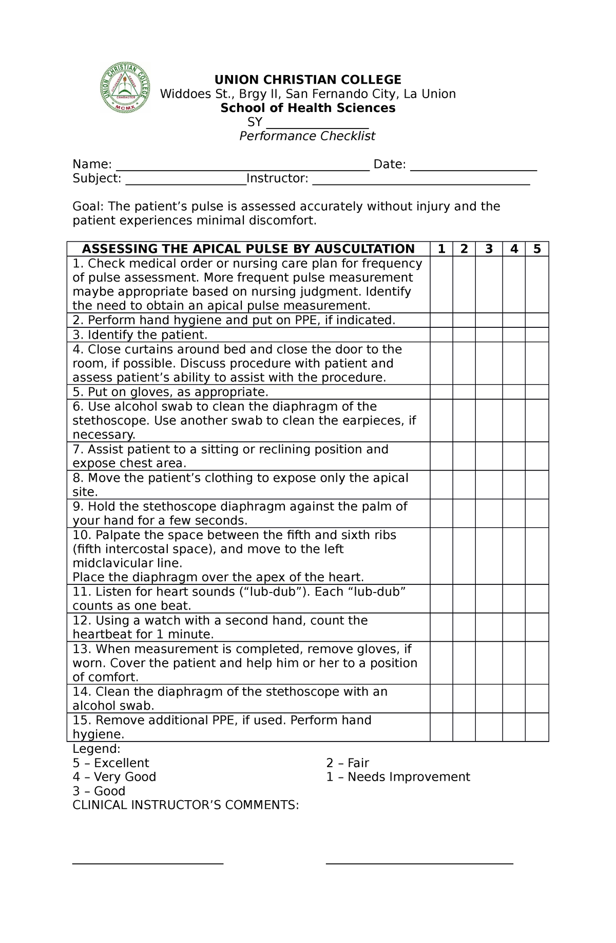 Cardiac-RATE - NCM 103 - UNION CHRISTIAN COLLEGE Widdoes St., Brgy II ...