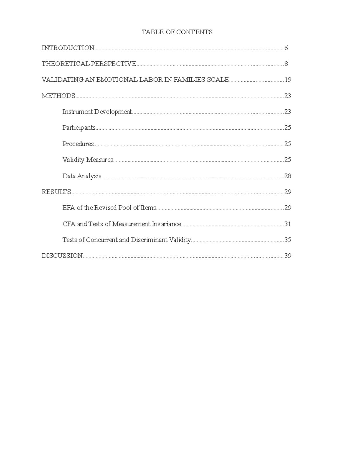 THE Development AND Validation OF THE Emotional Labor IN Families Scale ...