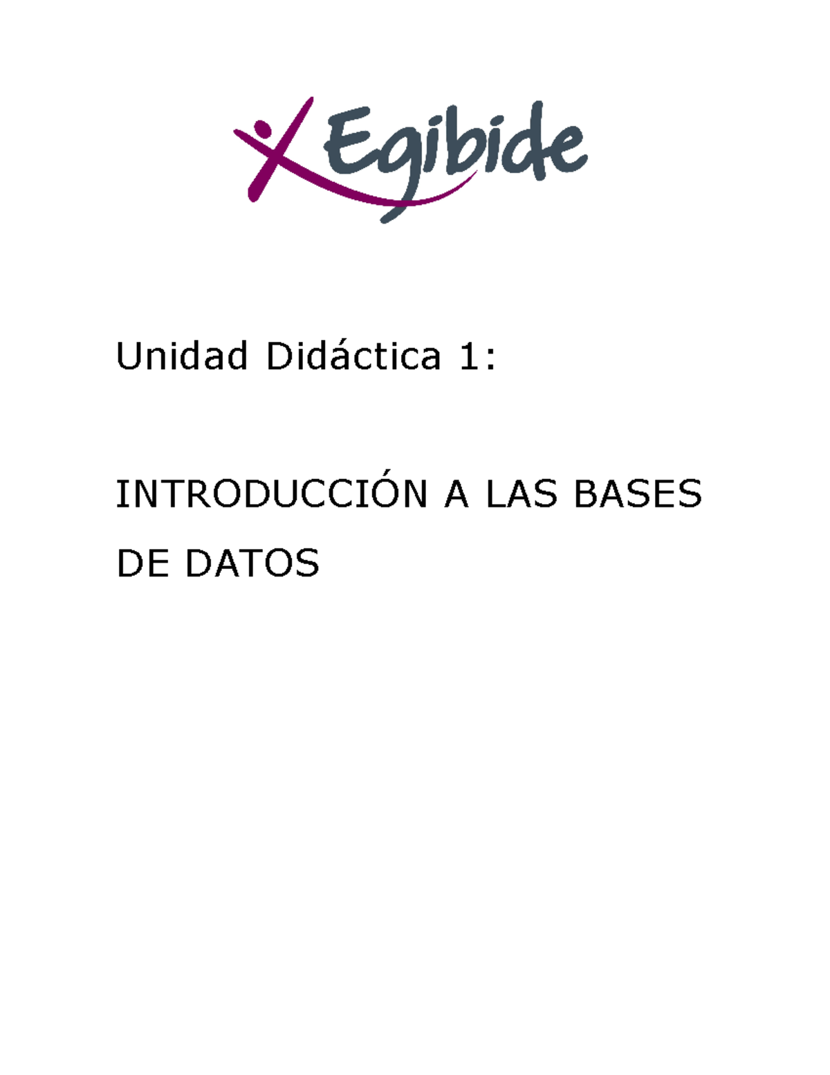 UD 1 Introduccion BD Programacion Bases De Datos - Unidad Didáctica 1 ...