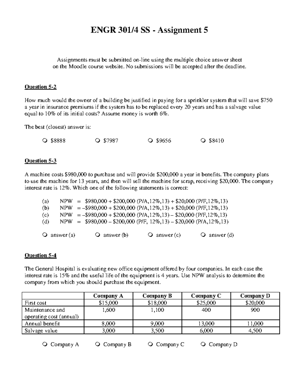 Seminar assignments - assignment 5 - ENGR SS Assignment 5 Assignments ...