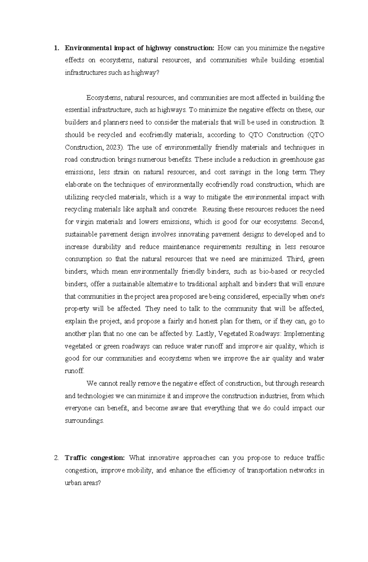 Highway - Environmental impact of highway construction: How can you ...