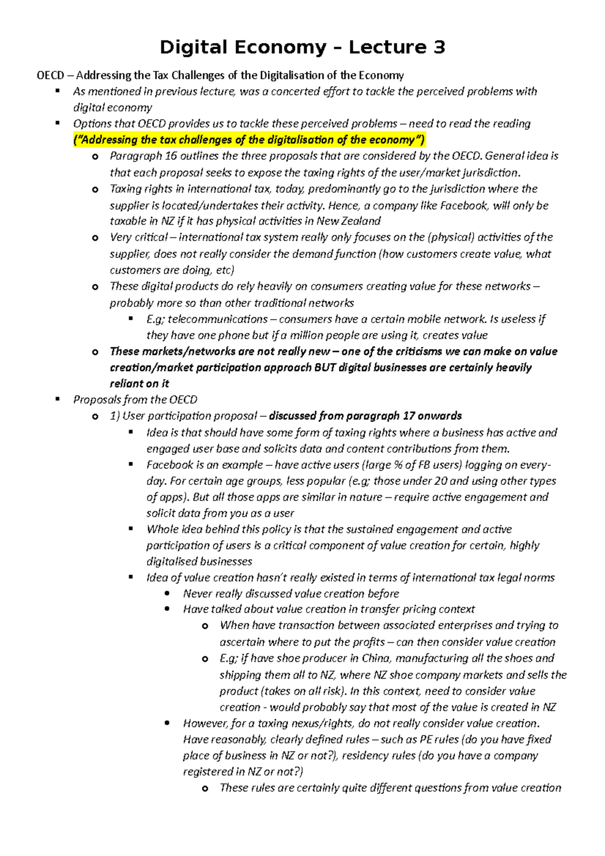6.5 Taxation of the International Digital Economy Digital Economy