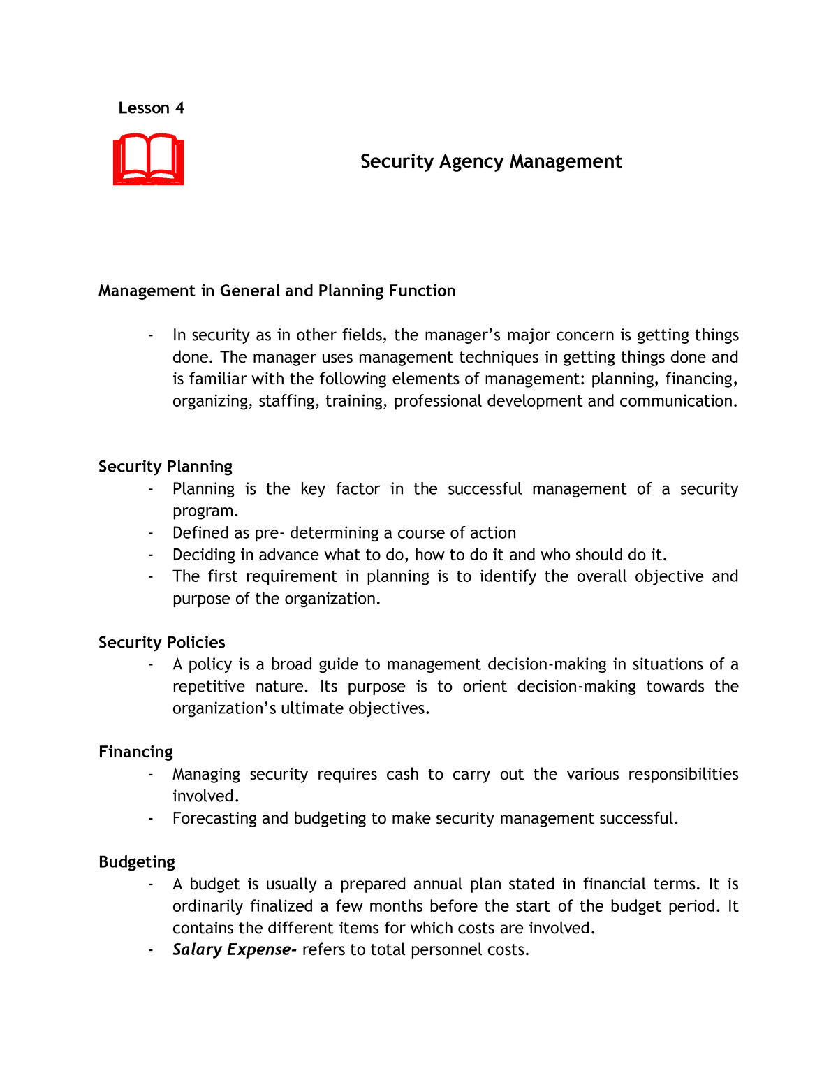 security-management-lesson-4-management-in-general-and-planning