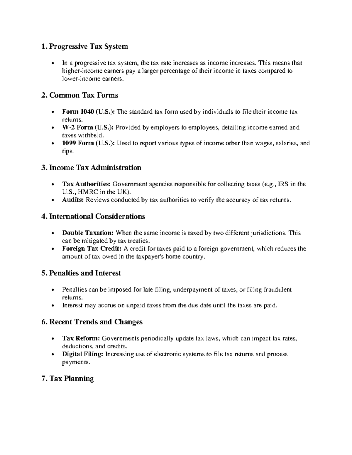 Progressive Tax System - 1. Progressive Tax System • In a progressive ...