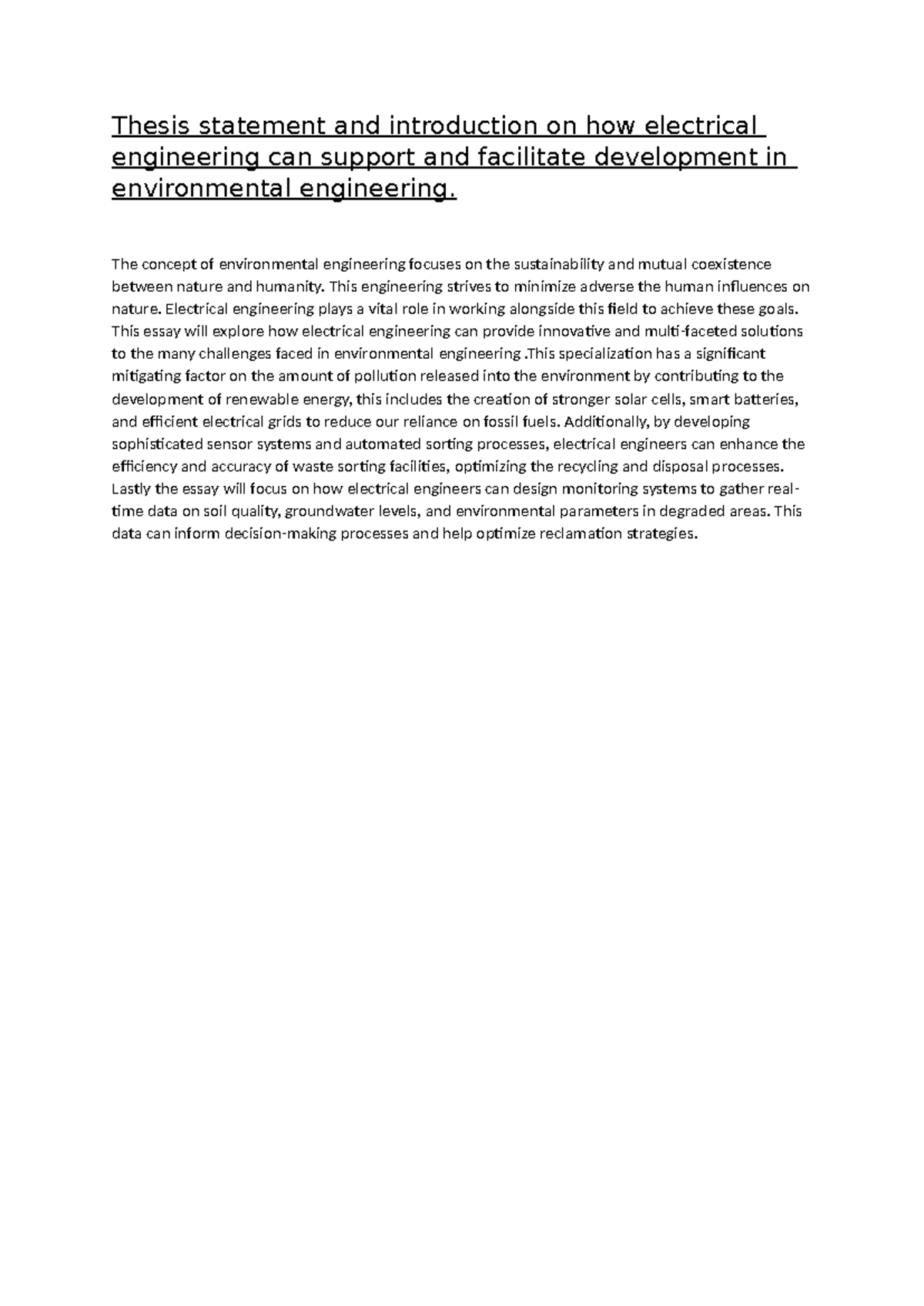Thesis Statement -FEBE 1000A - Thesis statement and introduction on how ...