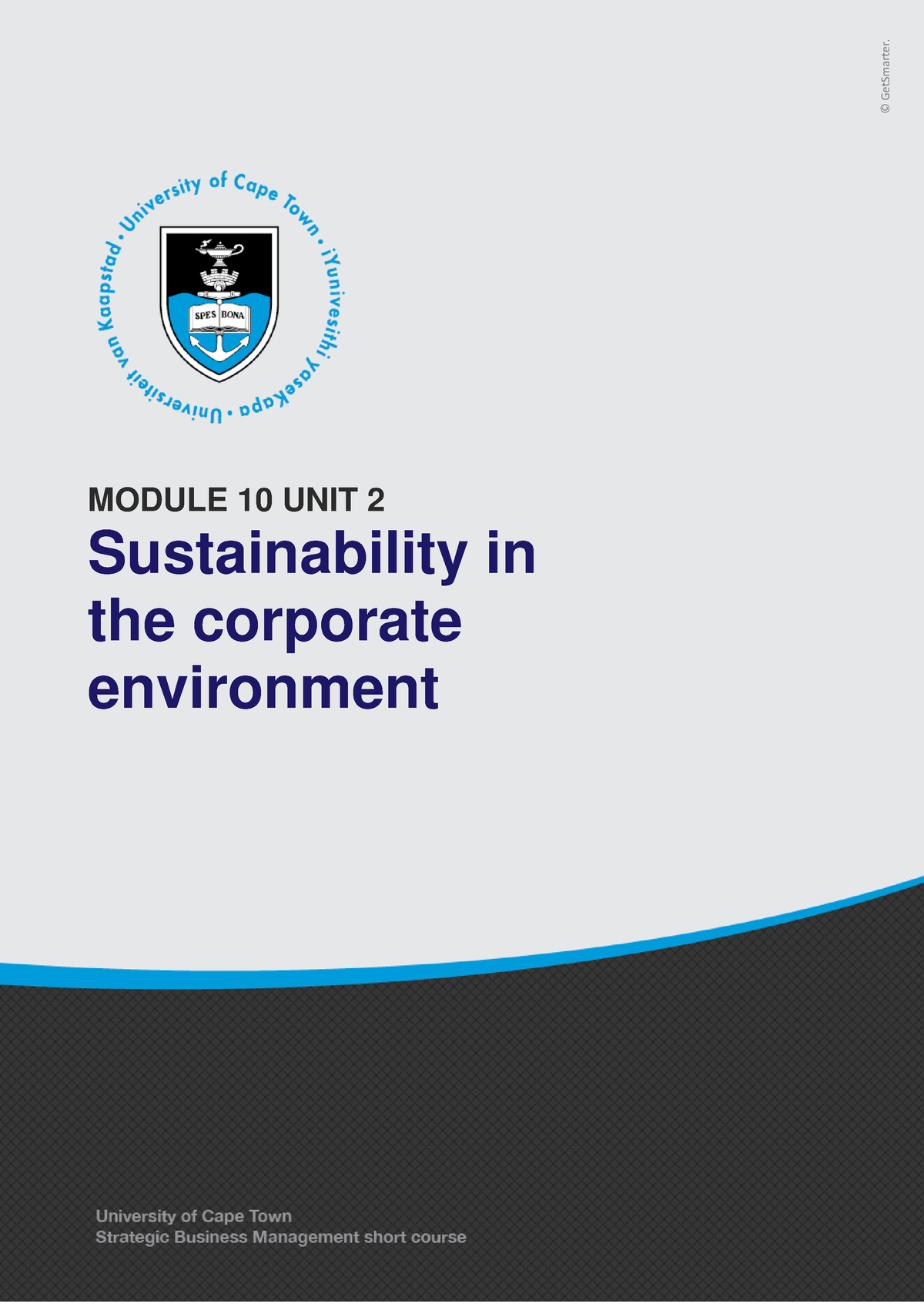 UCT STM M10 U2 Sustainability IN THE Corporate Environment Notes ...