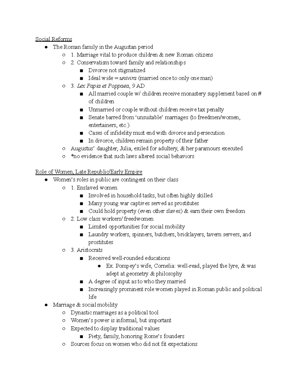CLAS 105 - 13.2 Lecture (5) - Social Reforms The Roman family in the ...