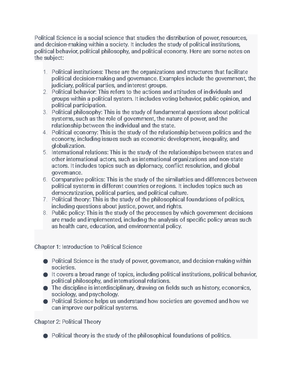 political science dissertation structure