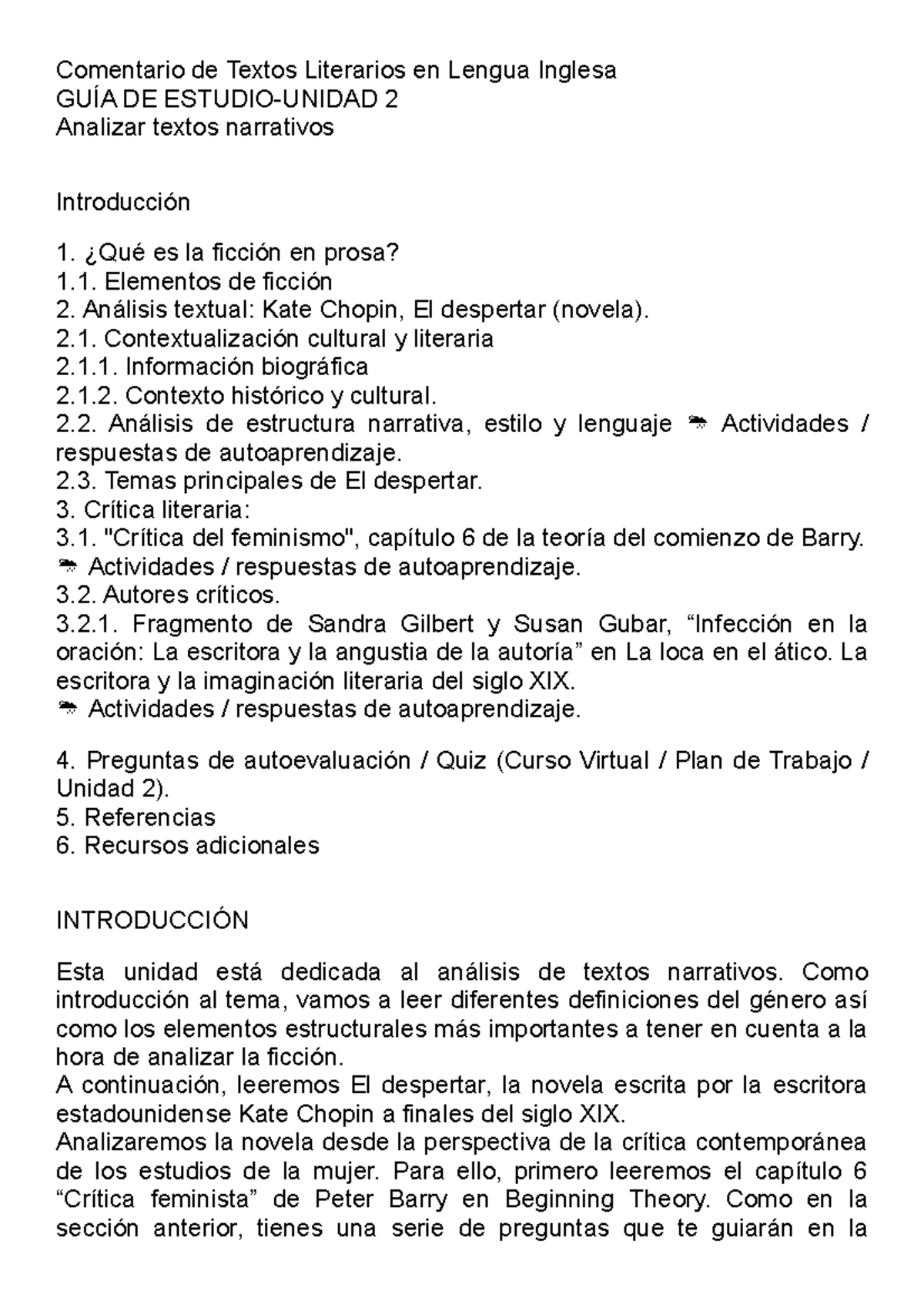 UNIDAD 2: ANALIZAR TEXTOS NARRATIVOS - Comentario De Textos Literarios ...