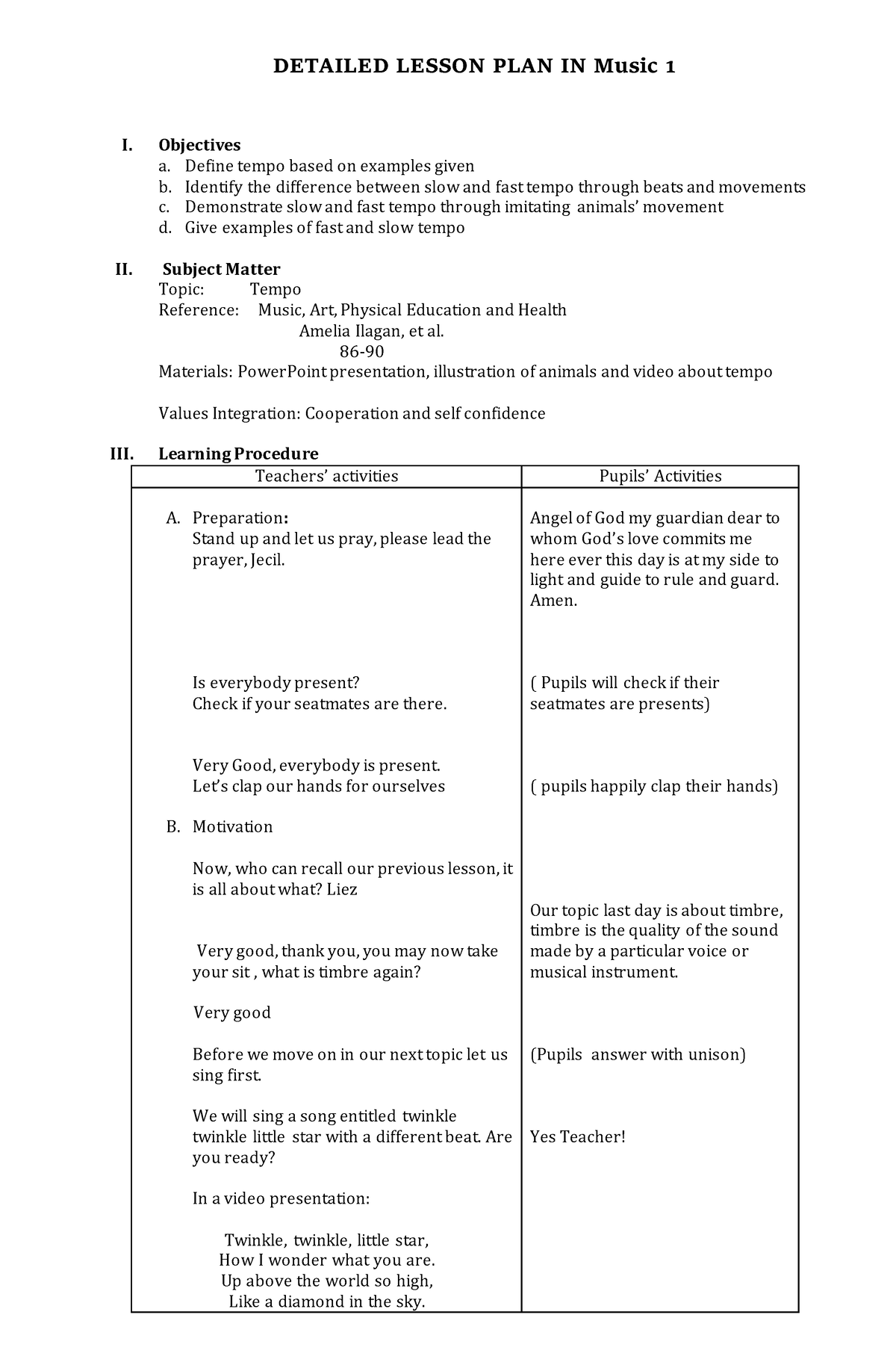 Musiclessonplan-170401000003 - DETAILED LESSON PLAN IN Music 1 I ...