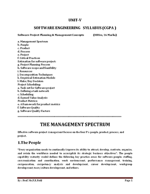 SE CSE S307 Notes - Software Engineering - Software Engineering Notes ...
