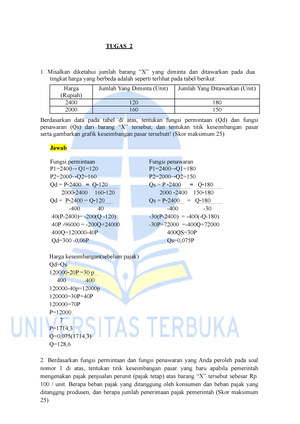 Revisi Tugas 2 Matematika Ekonomi - TUGAS 2 MATA KULIAH MATEMATIKA ...