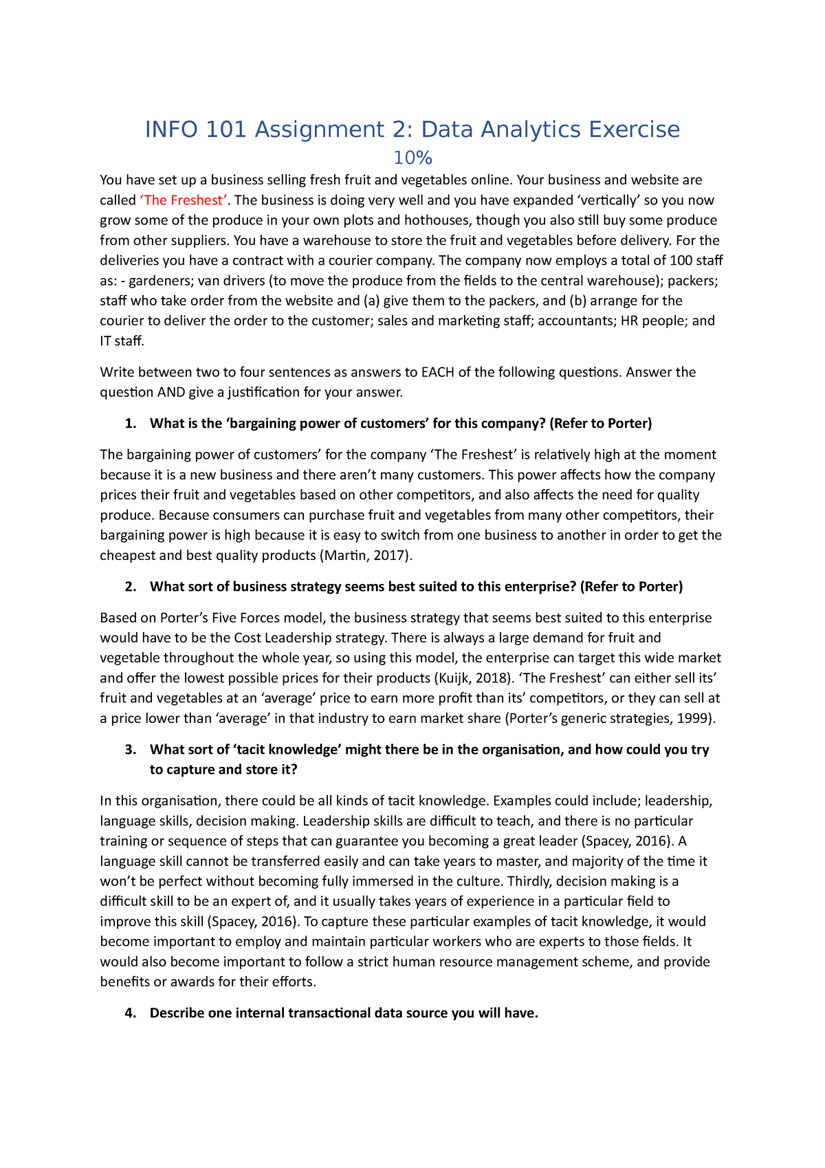 data analytics assignment example