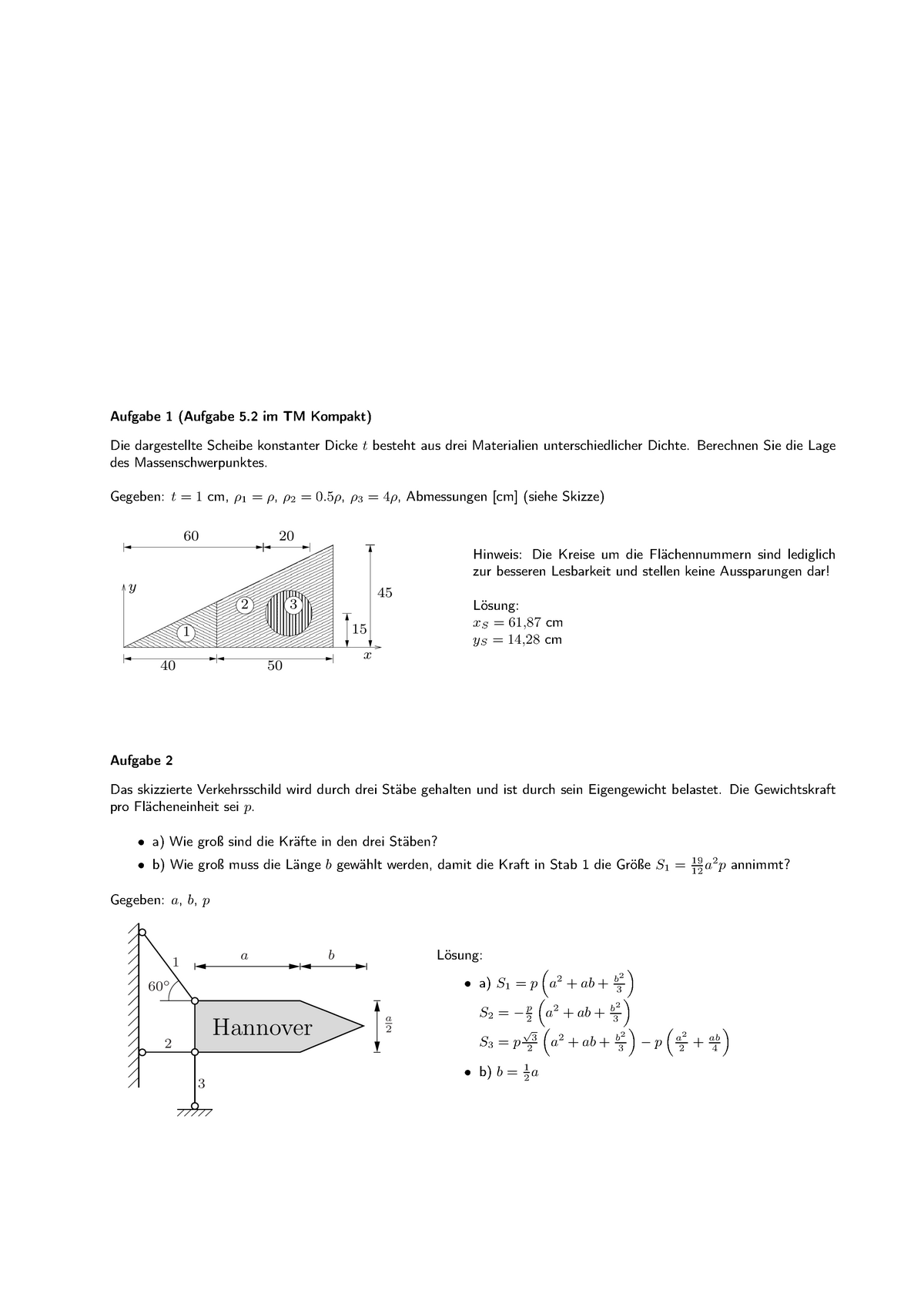 Hausaufgabe 5 - Aufgaben Zum Üben Für Baumechanik - Institut Für ...