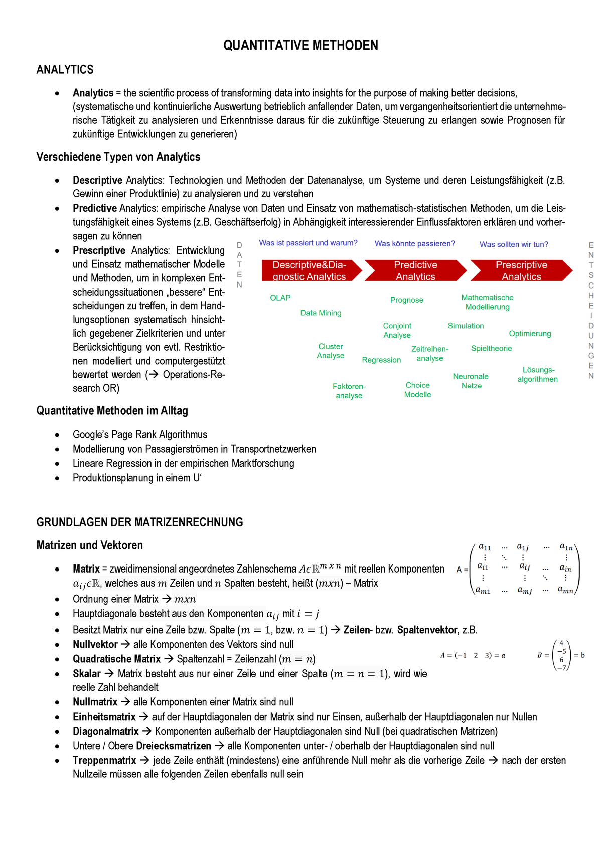 Quantitative Methoden Zusammenfassung - QUANTITATIVE METHODEN ANALYTICS ...