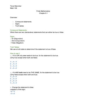 Math 108- 6.4 - Google Docs - Tzvia Waronker Math 108 More on the ...