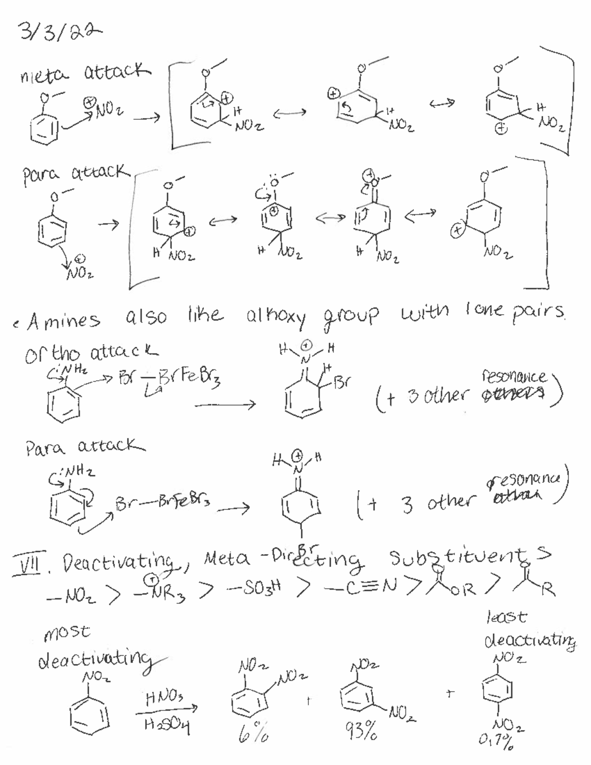 Orgo II Notes Deactivating And Activating Groups CHEM 239 Studocu