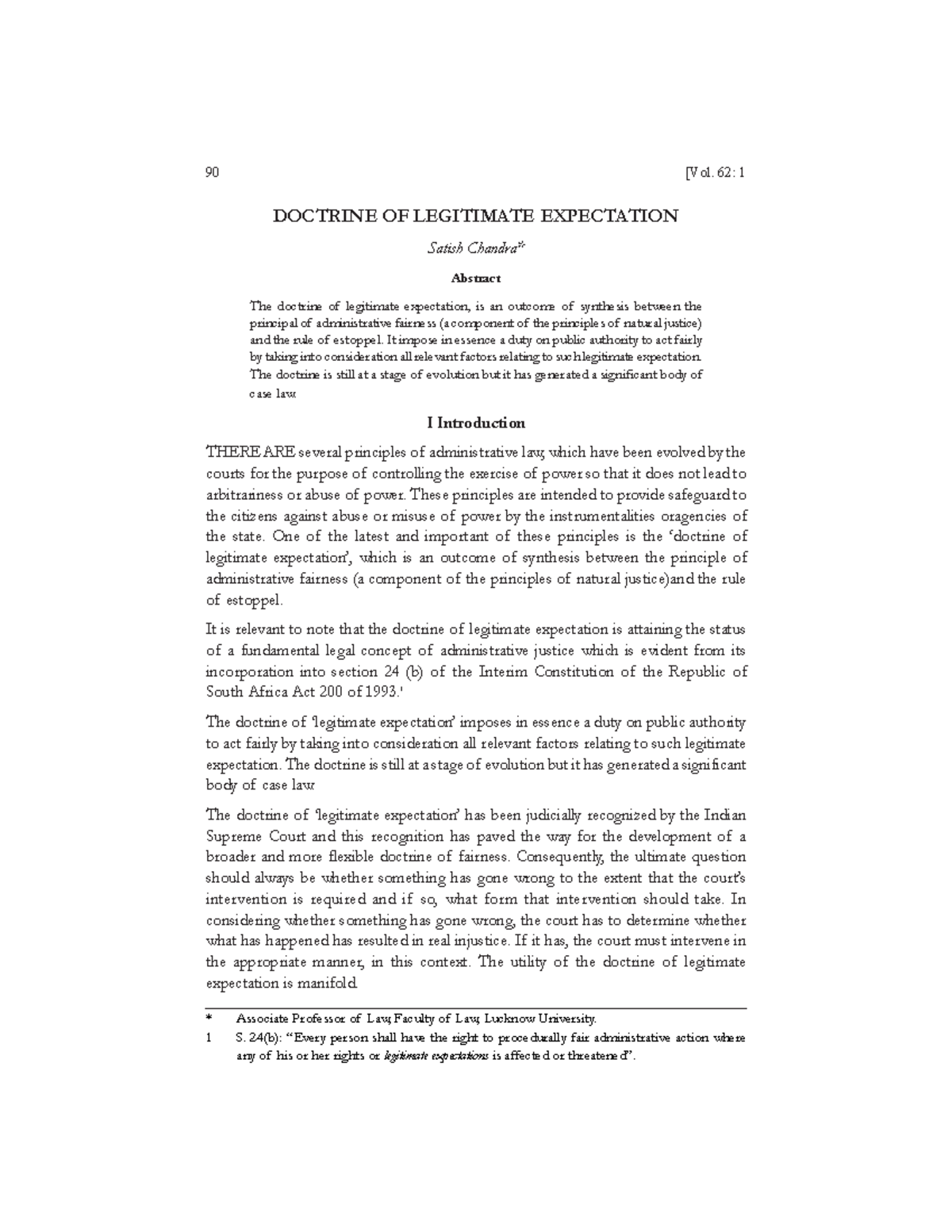 06 Doctrine of Legitimate Expectation - 90 Journal of the Indian Law ...