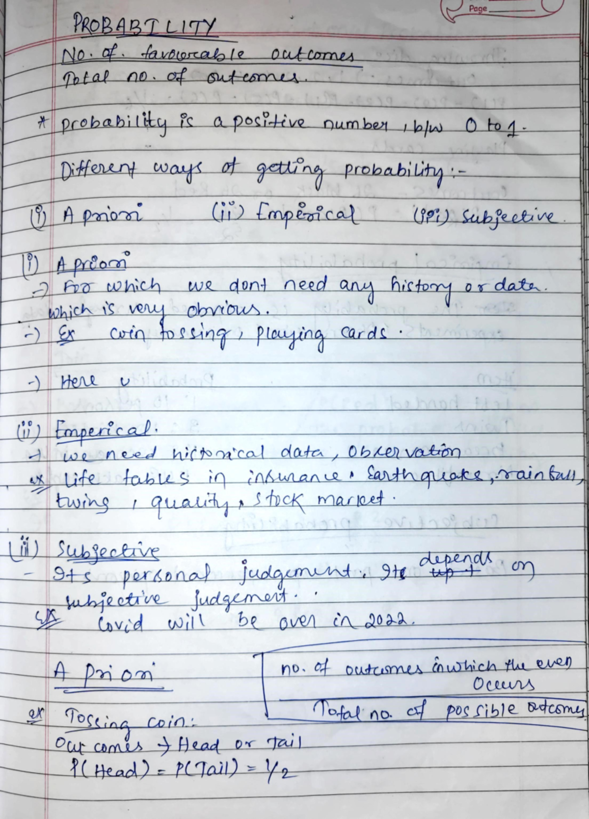 Probability - Notes - Quantitative Methods - ο α 6 Φος 13 100 ...