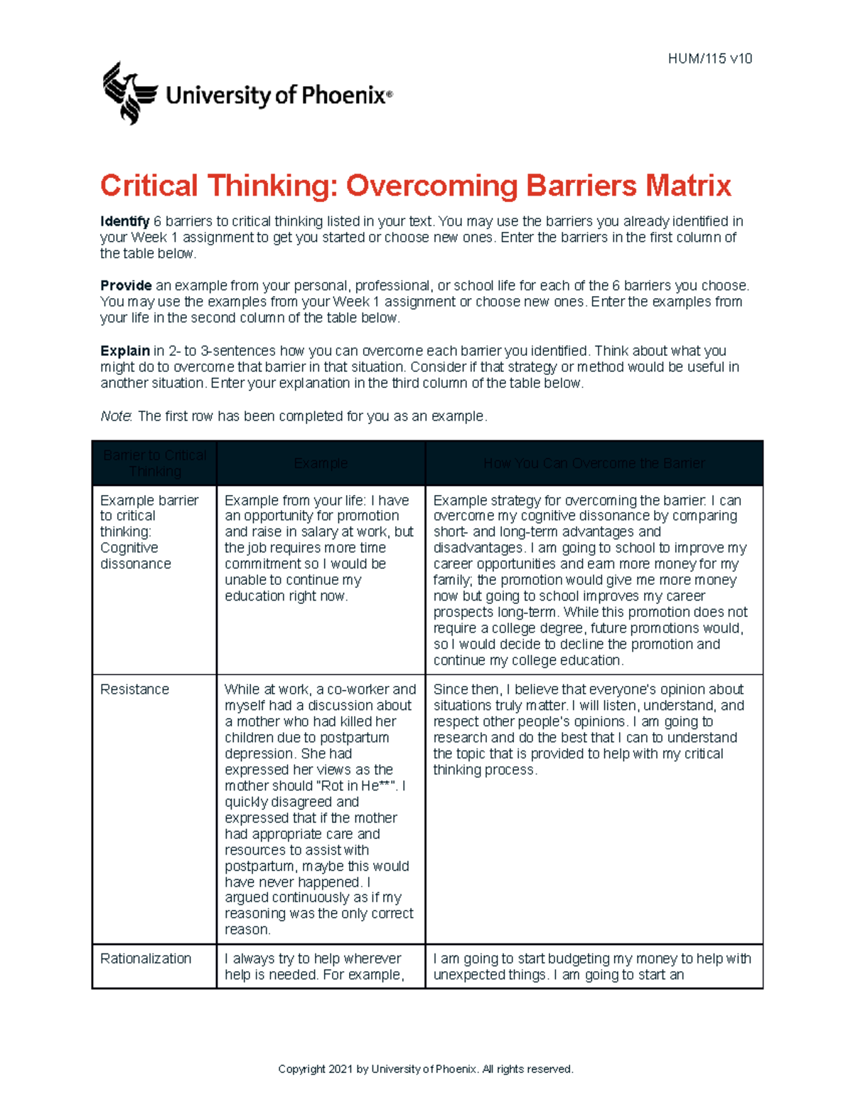 critical thinking course humber