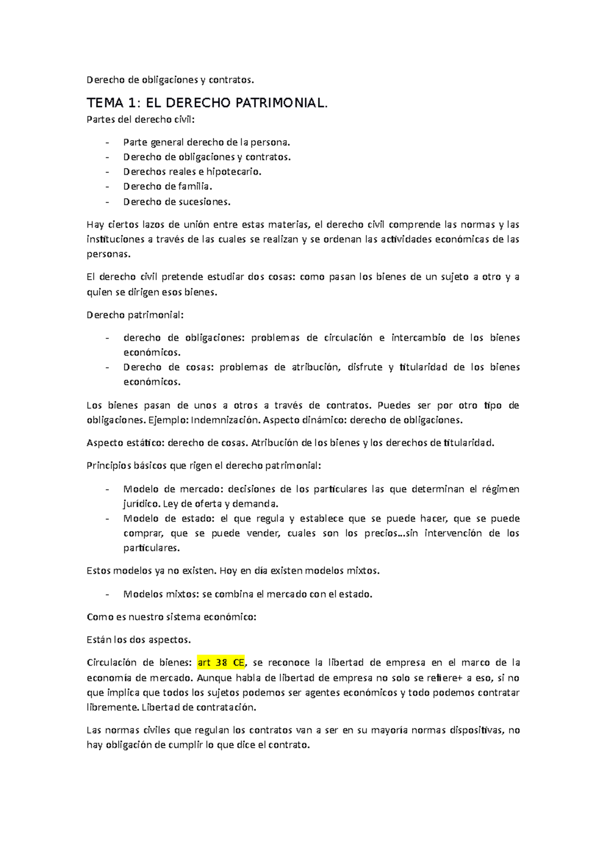 Tema 1 Derecho Patrimonial - Derecho De Obligaciones Y Contratos. TEMA ...