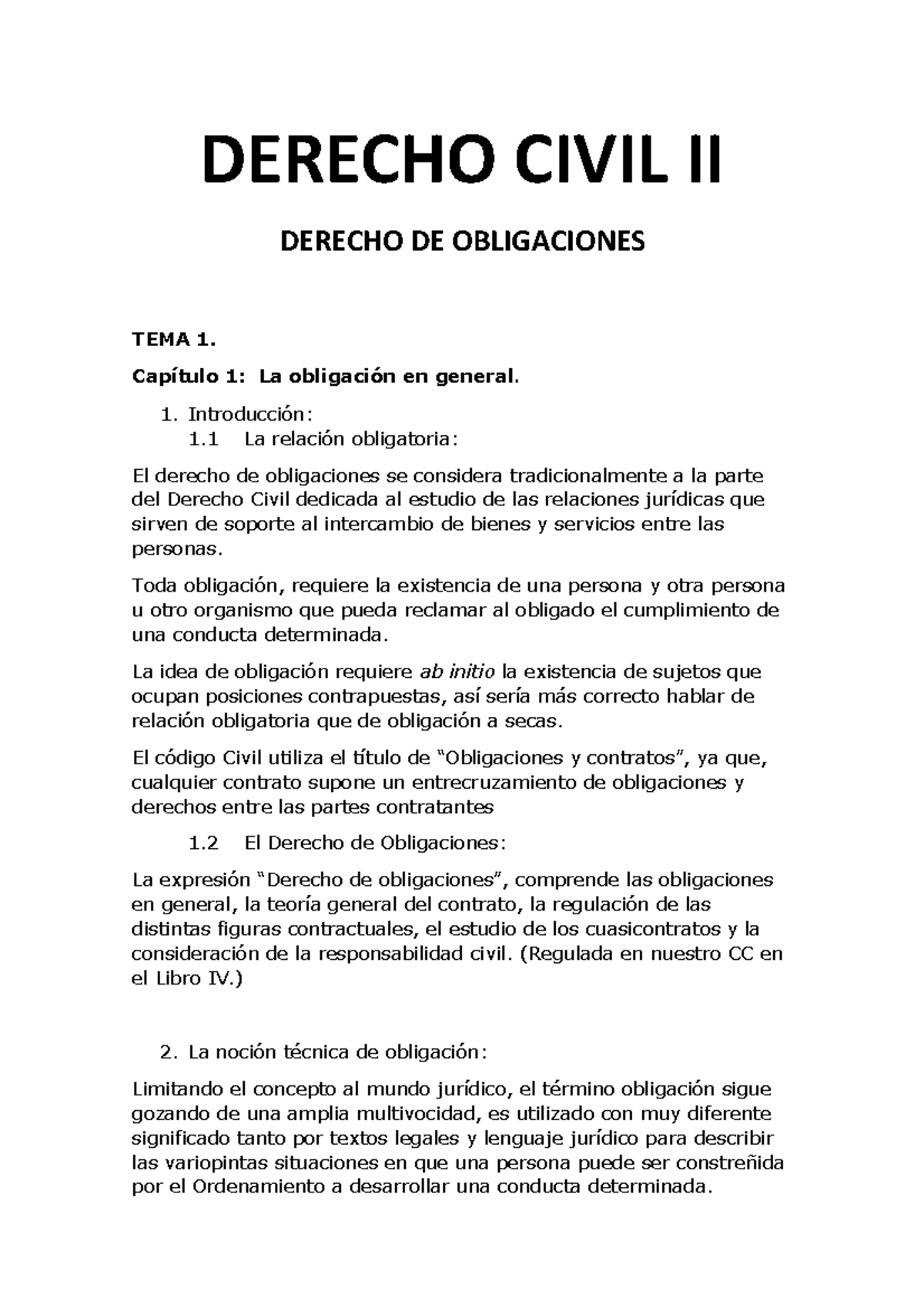 Derecho Civil II - Apuntes 1-2 - DERECHO CIVIL II DERECHO DE ...