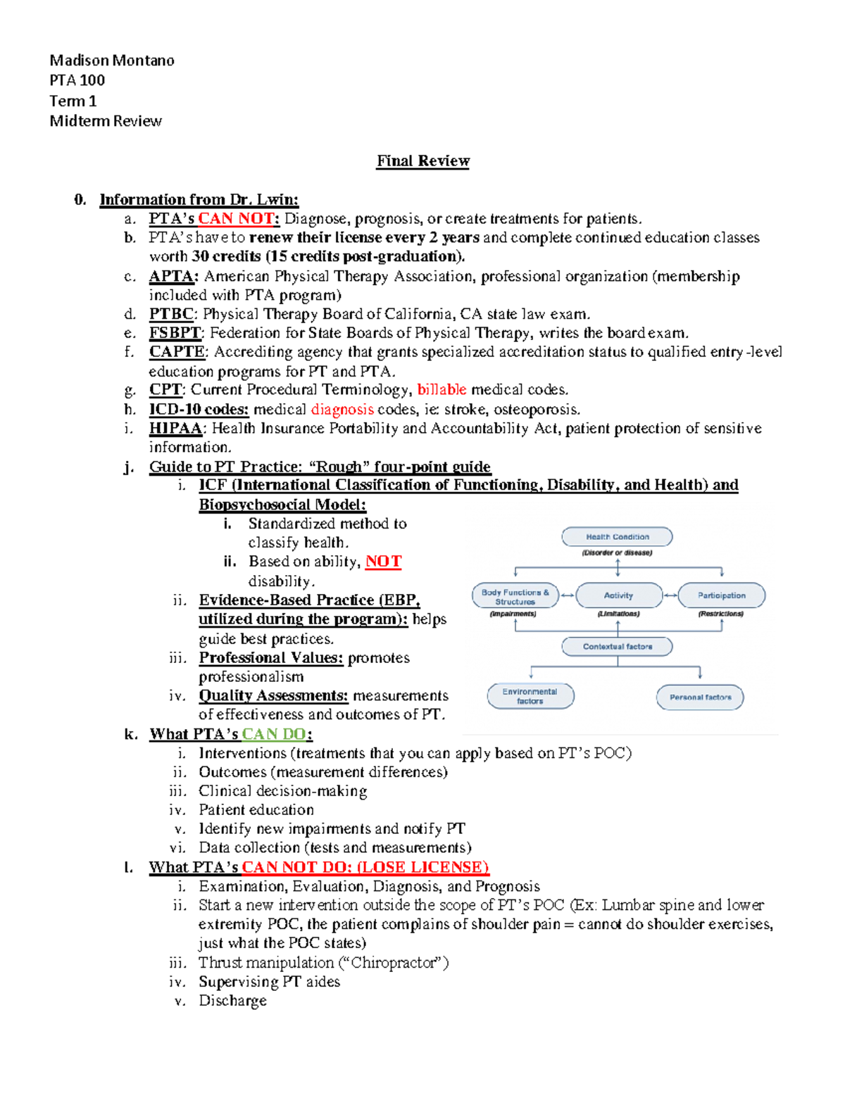 Final Review Cumulative - PTA - 100 - ACC - Studocu