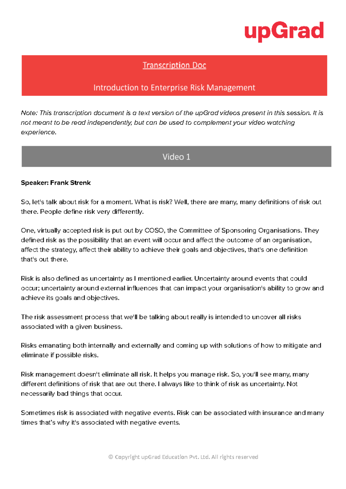 Introduction+to+Enterprise+Risk+Management - Note: This transcription ...