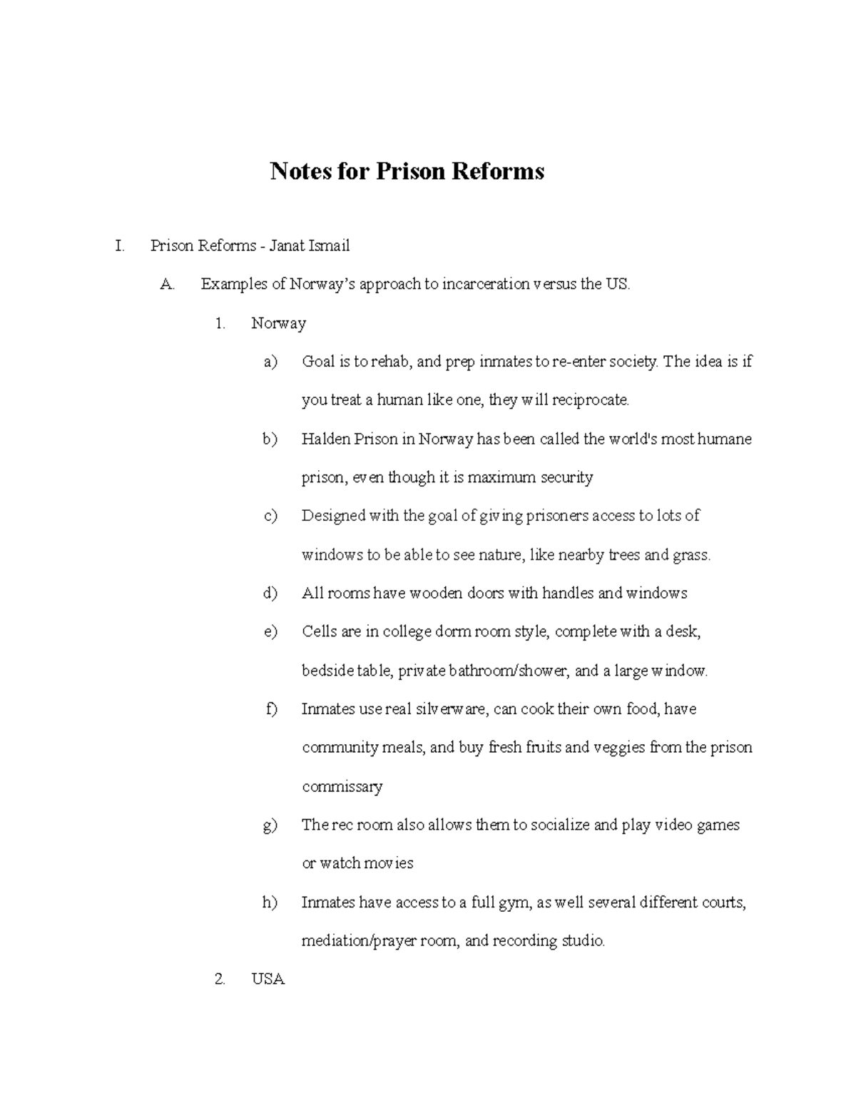 Notes for prison reforms - Notes for Prison Reforms I. Prison Reforms ...