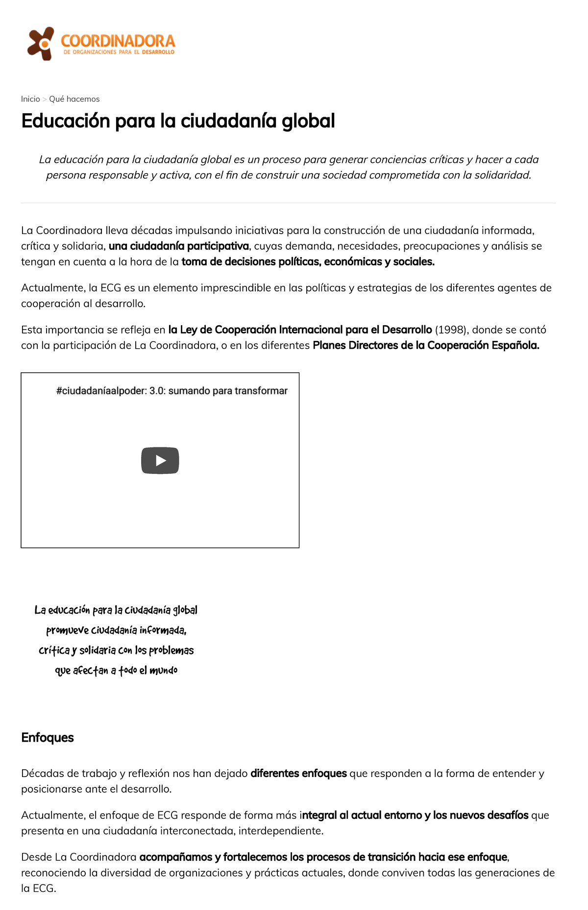 Educación para la ciudadanía global - Coordinadora de Organizaciones ...