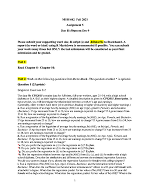 MSIS642 Assignment 4 Solutions - MSIS 642 Assignment 4 Partial Sample ...