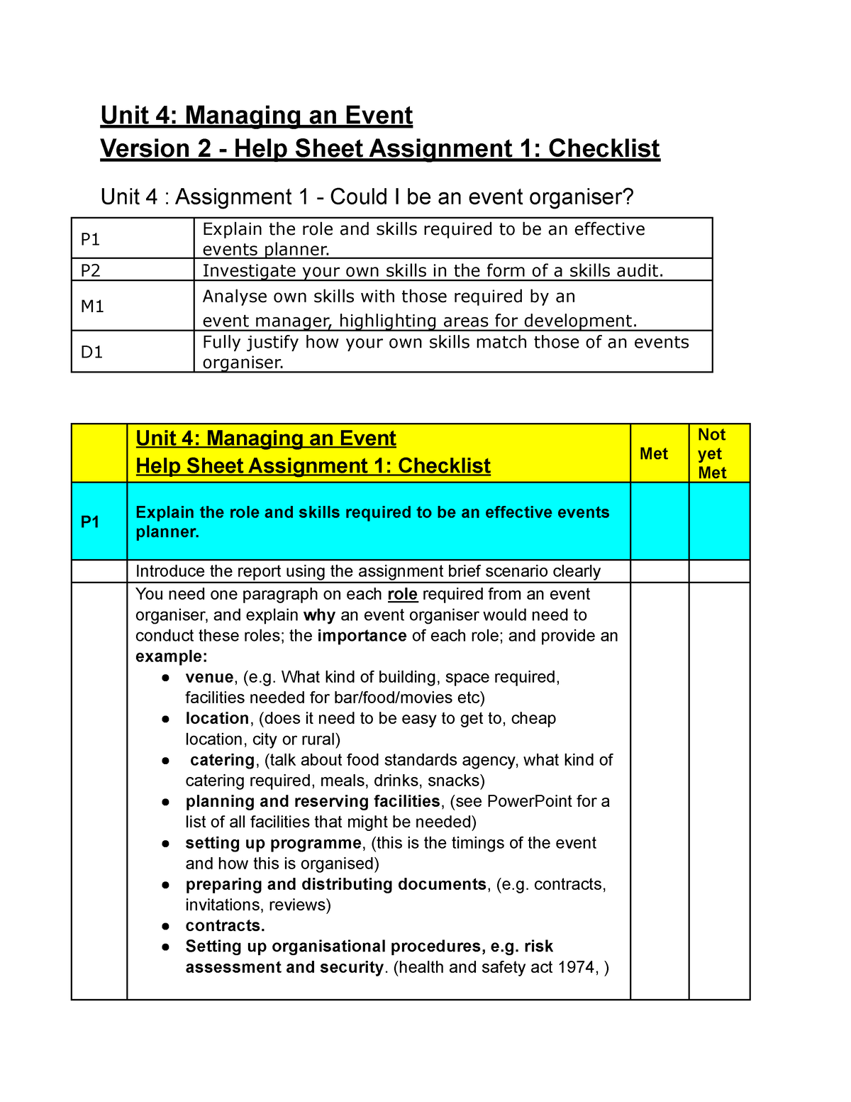 unit 4 managing an event assignment 2 p4