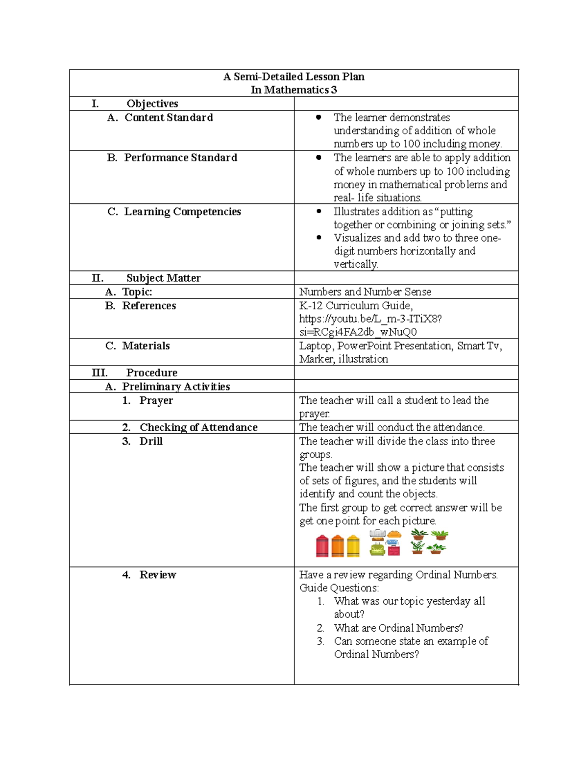 Addition in Prof Ed 7 - Math - A Semi-Detailed Lesson Plan In ...