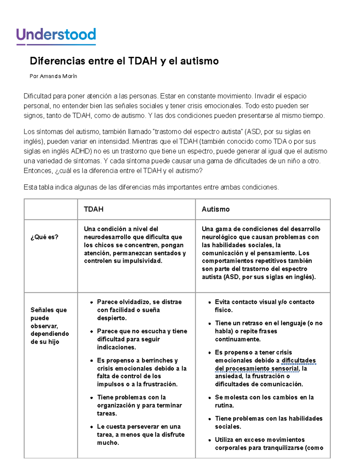 Diferencias Entre El Tdah Y El Autismo Estar En Constante Movimiento Invadir El Espacio