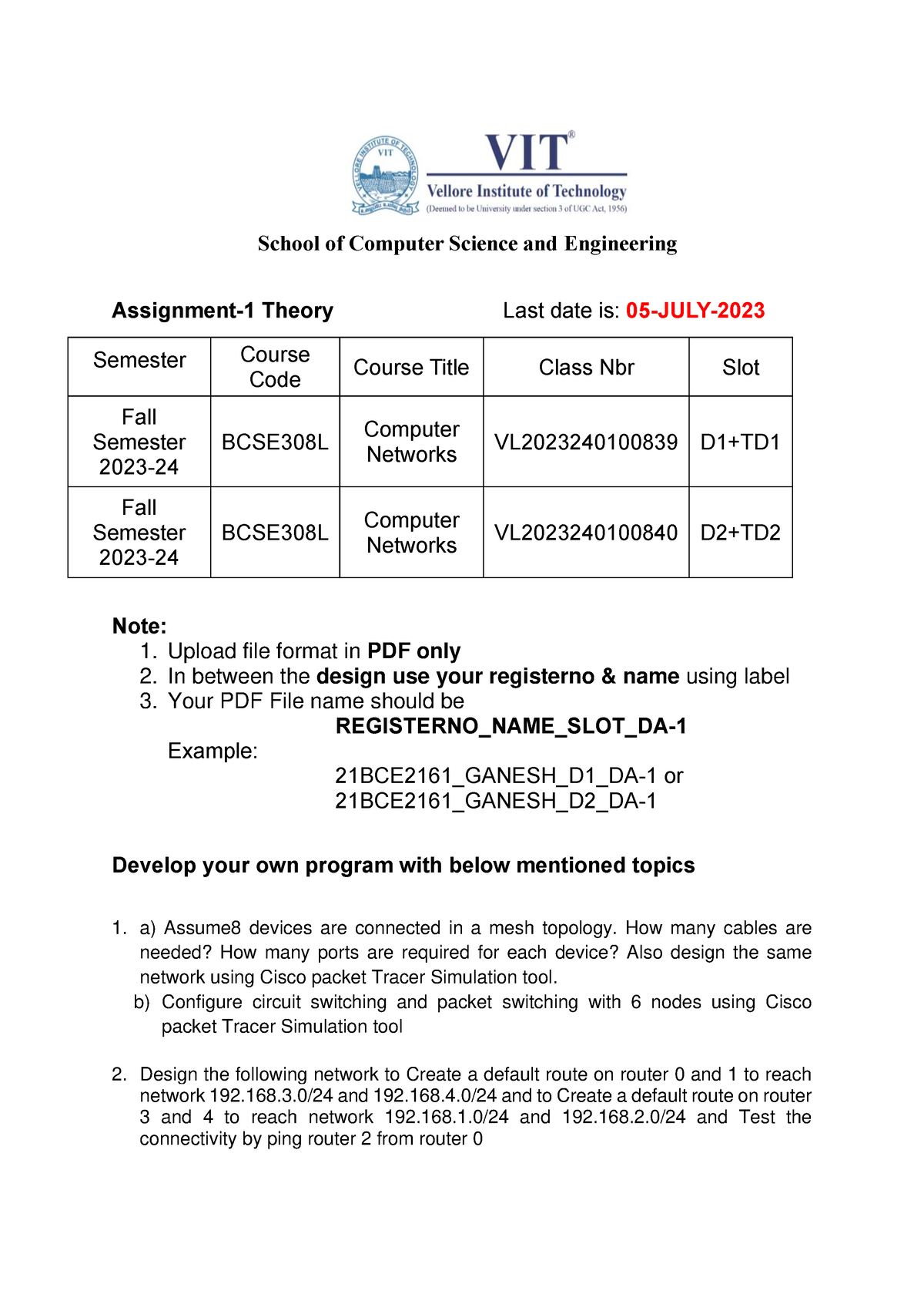 assignment example computer science