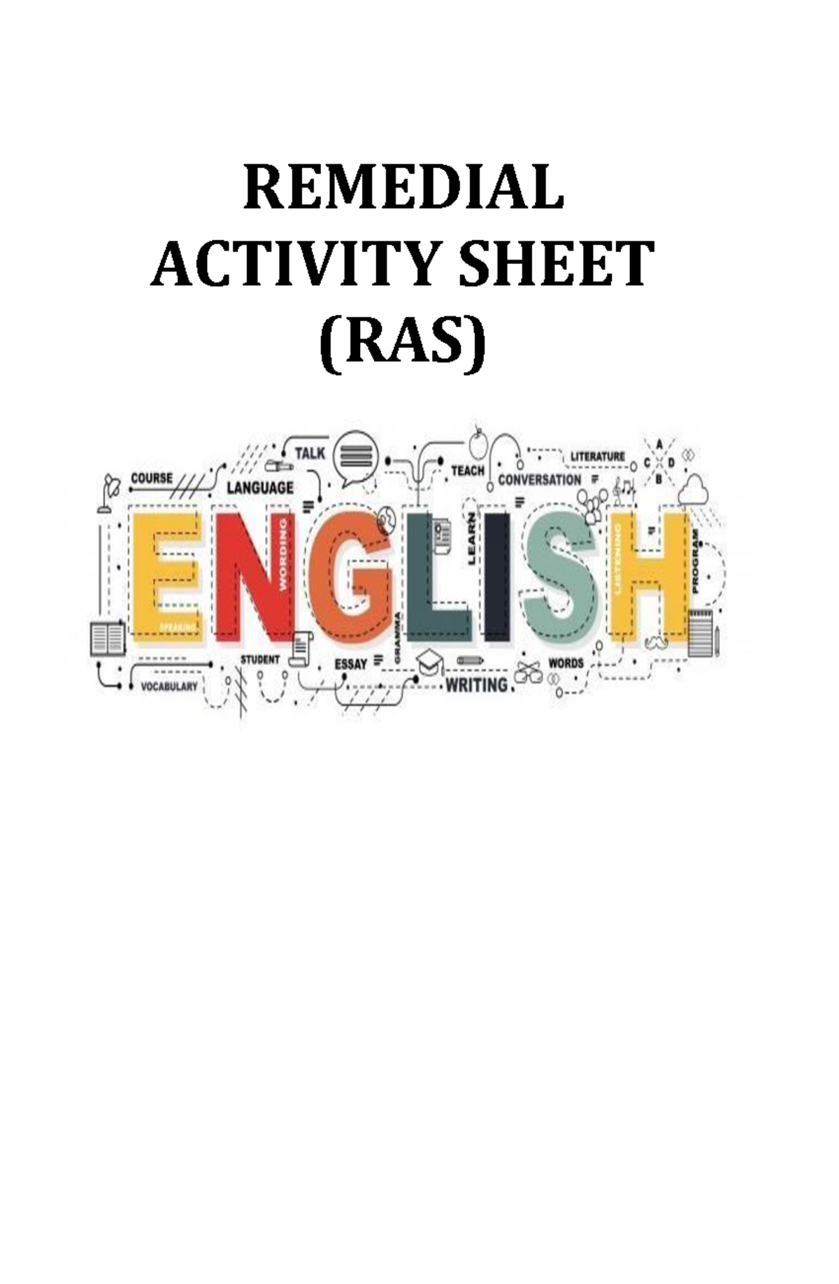 Remedial in English 8 - ACTIVITIES - REMEDIAL ACTIVITY SHEET (RAS ...