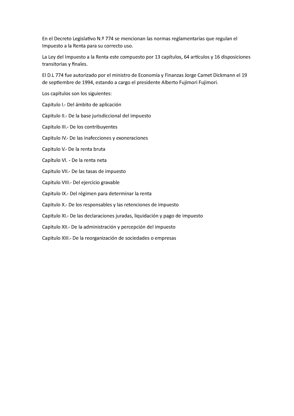 Tarea DL 774 Derecho Empre - En El Decreto Legislativo N.º 774 Se ...