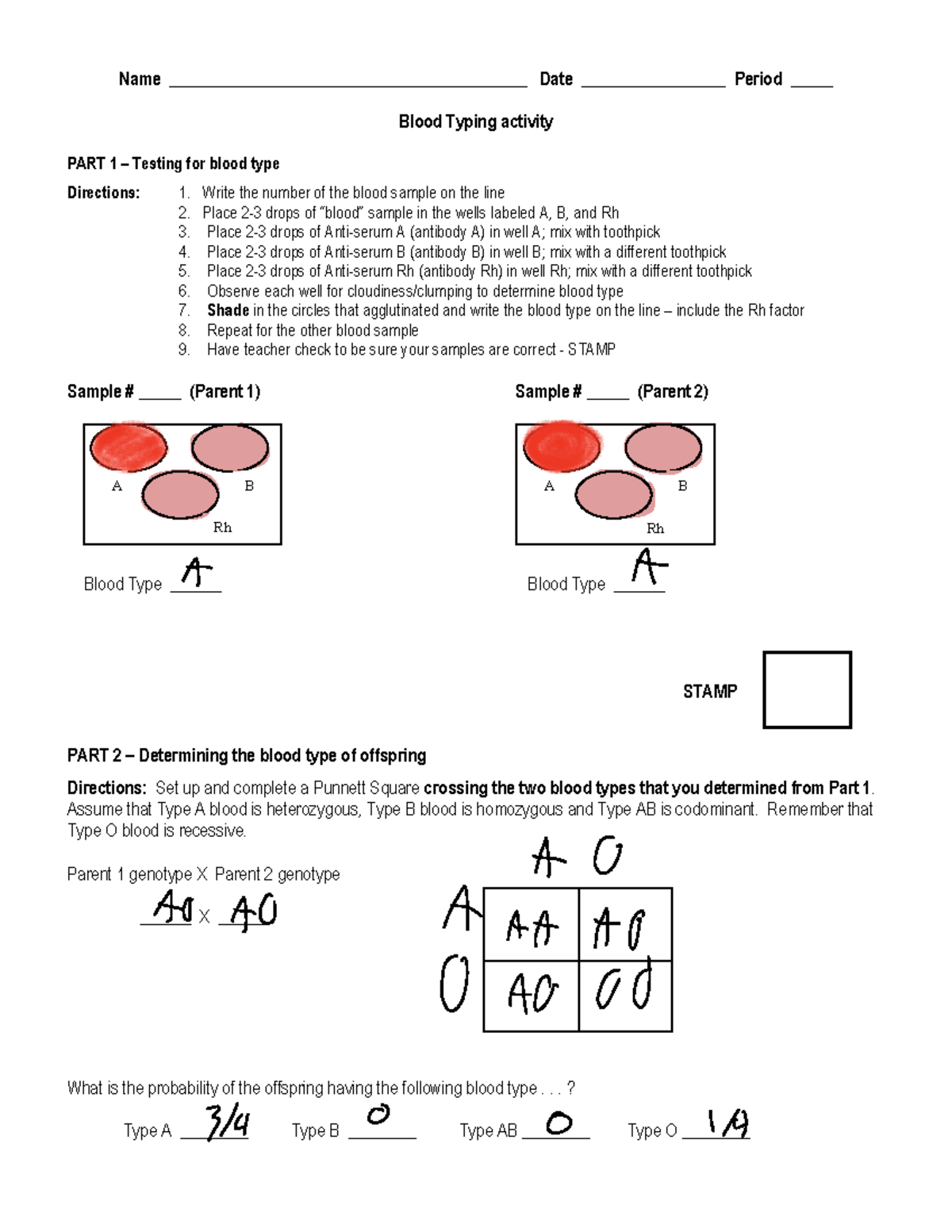 LAB+Blood+Typing - Gsss - Name ...