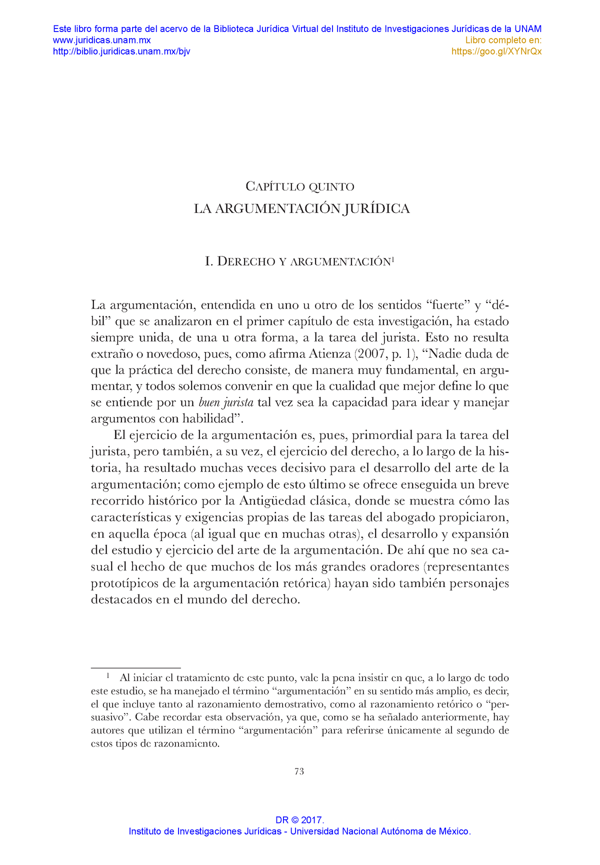 Derecho Y Argumentacion - C Apítulo Quinto LA ARGUMENTACIÓN JURÍDICA I ...