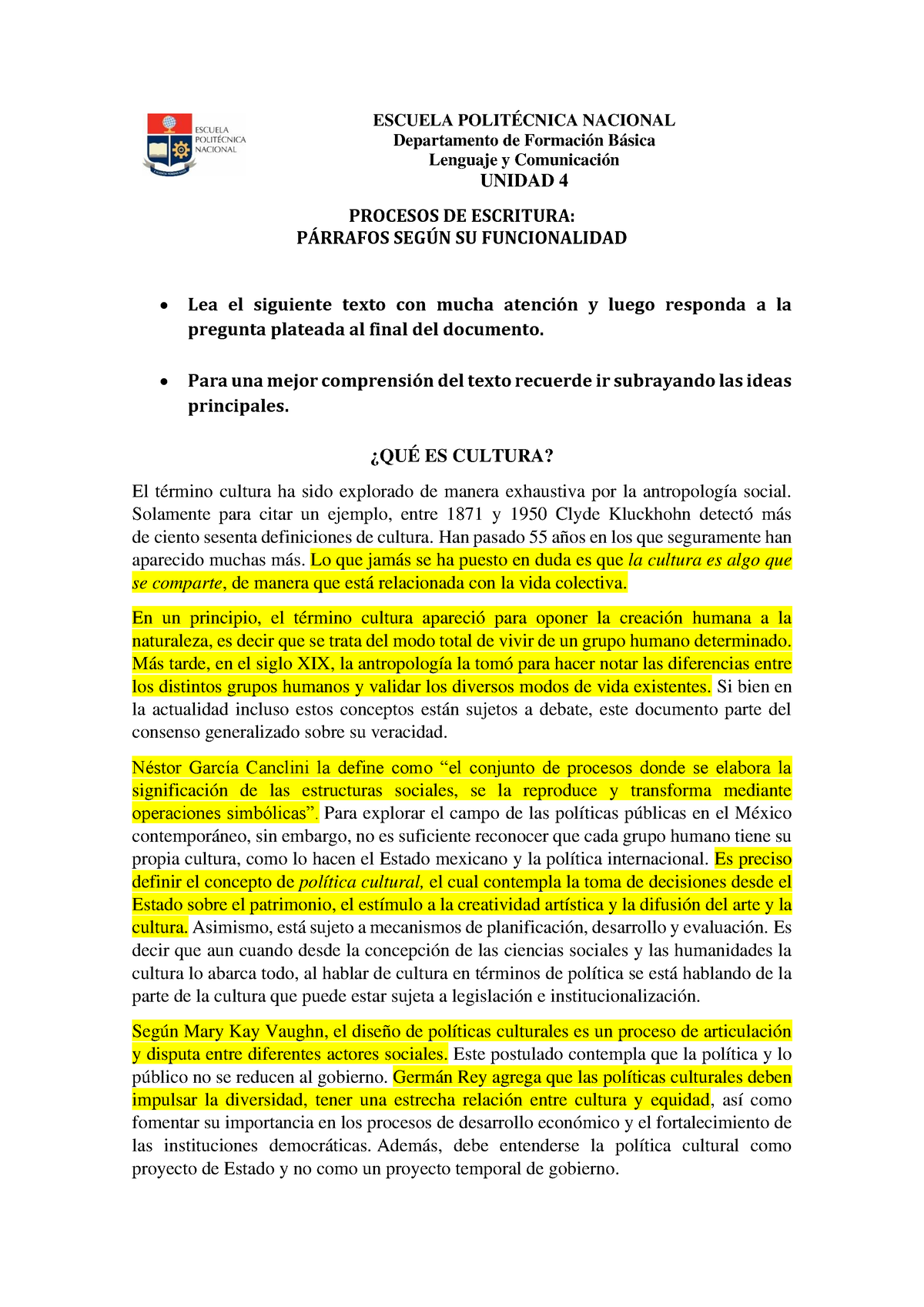 Ejercicio En Clase N° 11 - ESCUELA POLITÉCNICA NACIONAL Departamento De ...