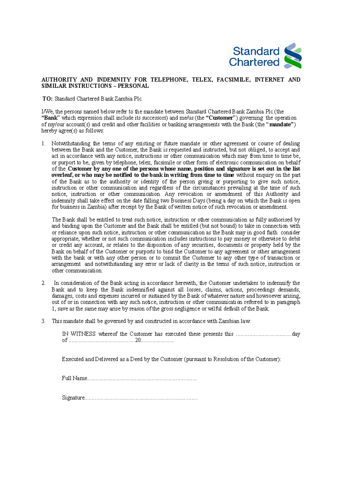 FAX Indemnity FORM Computer science material AUTHORITY AND