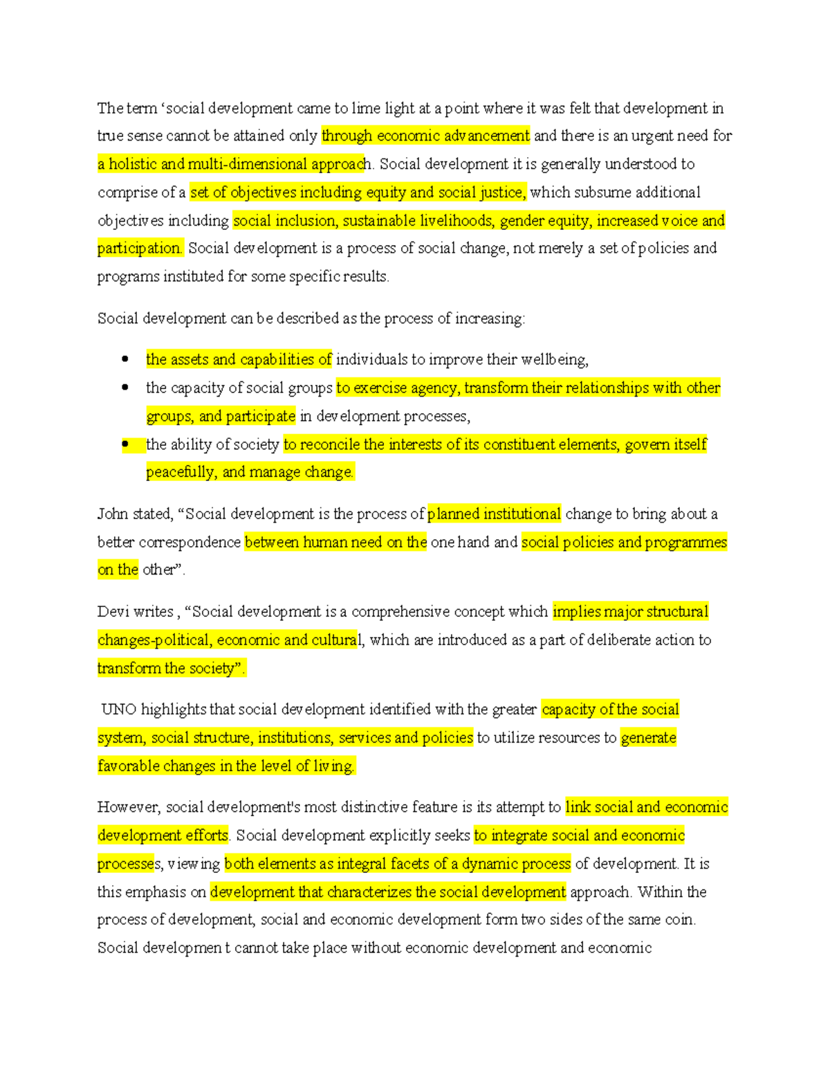 Unit 5 Social development and community devlopment - The term ‘social ...