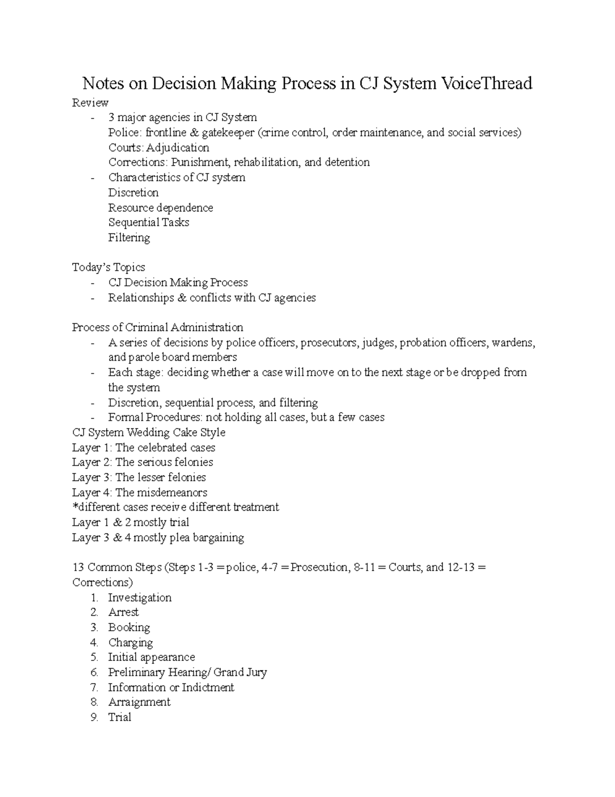 Notes on Decision Making Process in CJ System Voice Thread ...