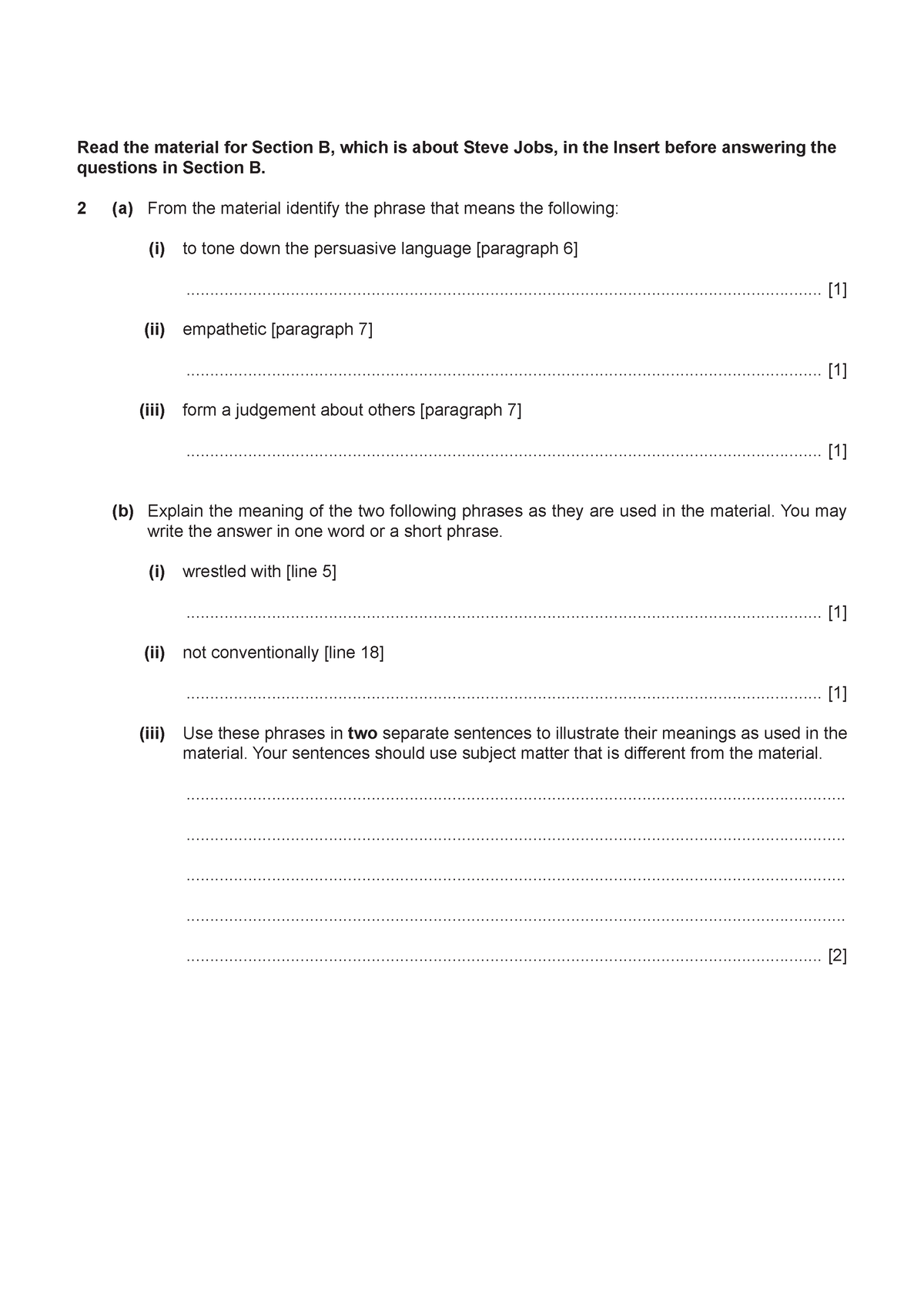 HW Question 2 - practice - © UCLES 2017 8021/02/SP/ Section B Read the ...