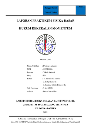 Praktikum Bandul Fisis - LAPORAN PRAKTIKUM FISIKA DASAR I BANDUL FISIS ...