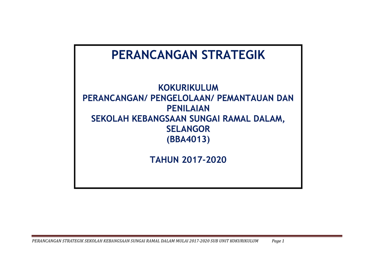 347815609 Pelan Strategik KOKO 2017 2020 1 - PERANCANGAN STRATEGIK ...