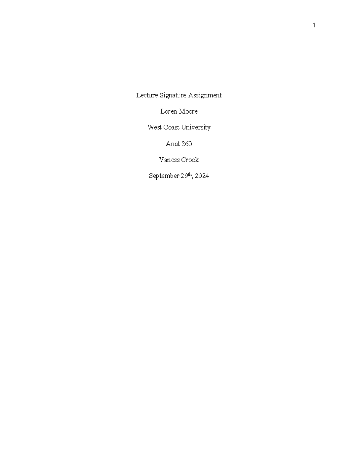 Lecture Signature Assignment - , 2005). My team collected DNA samples ...